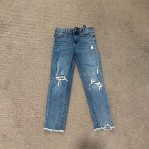 Kendall & Kylie Distressed Ankle Jeans in Blue